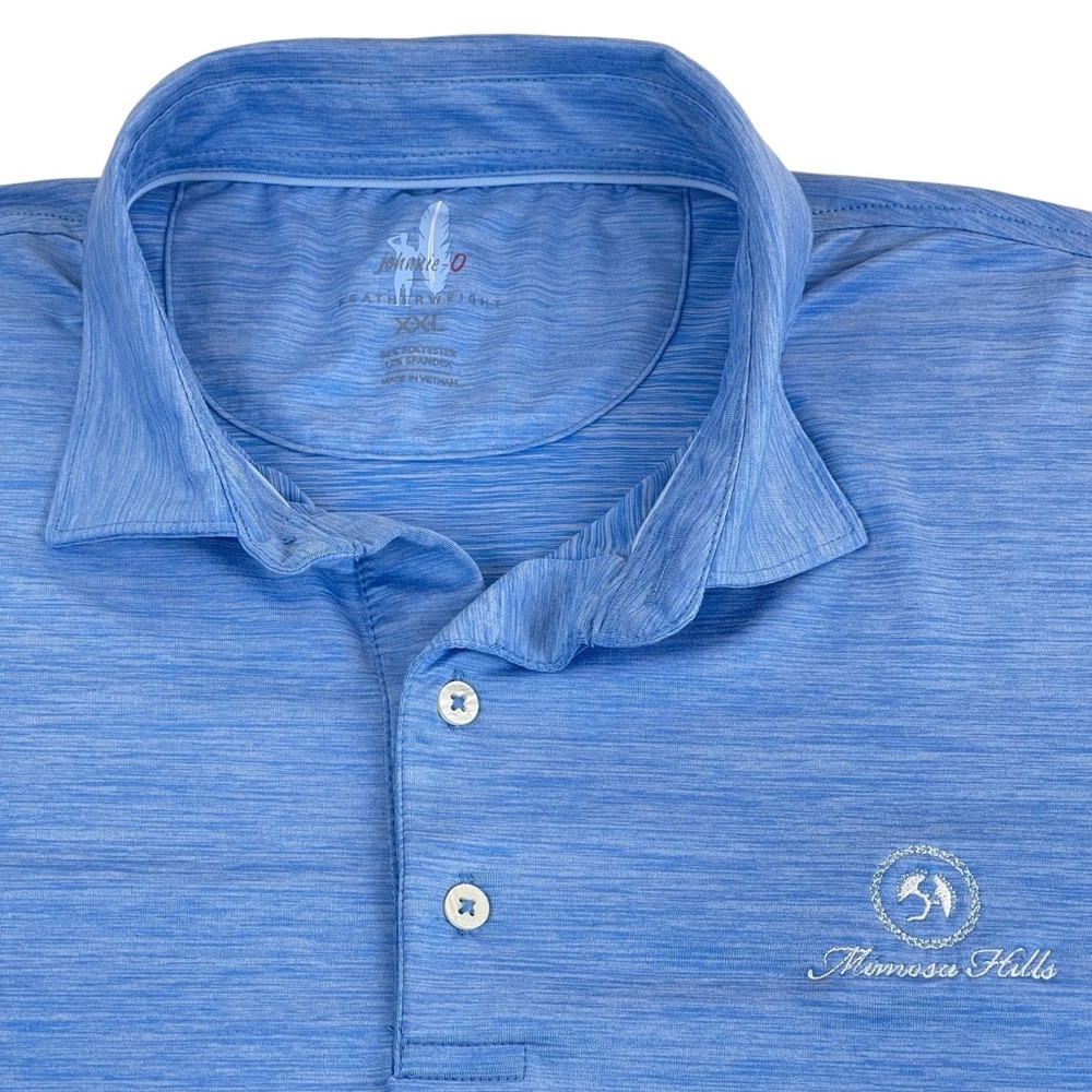 Johnnie O Featherweight Huron Performance Golf Polo Shirt Mens 2XL Liberty Blue